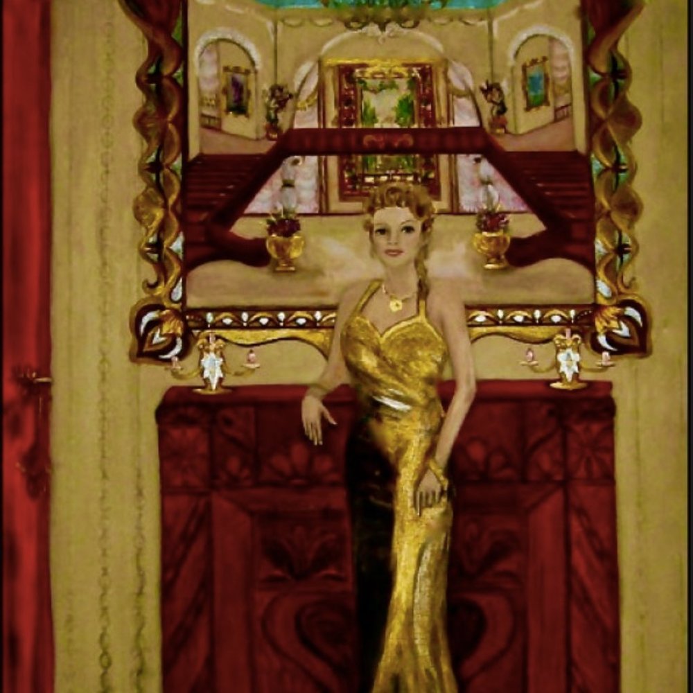 Lady In Golden Dress.